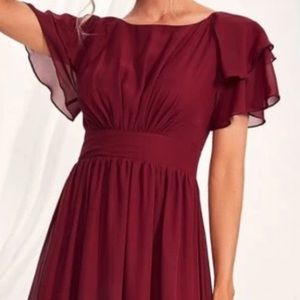 Ruffle Sleeve Maxi Dress